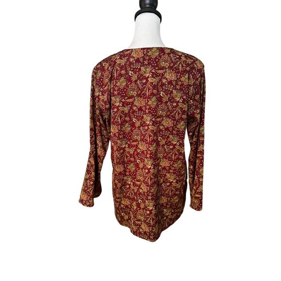 LA Fille XXL Red Gold Long Sleeve Top Women's - Picture 2 of 3